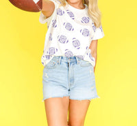 Queen Of Sparkles - 'game Day' Football Tee