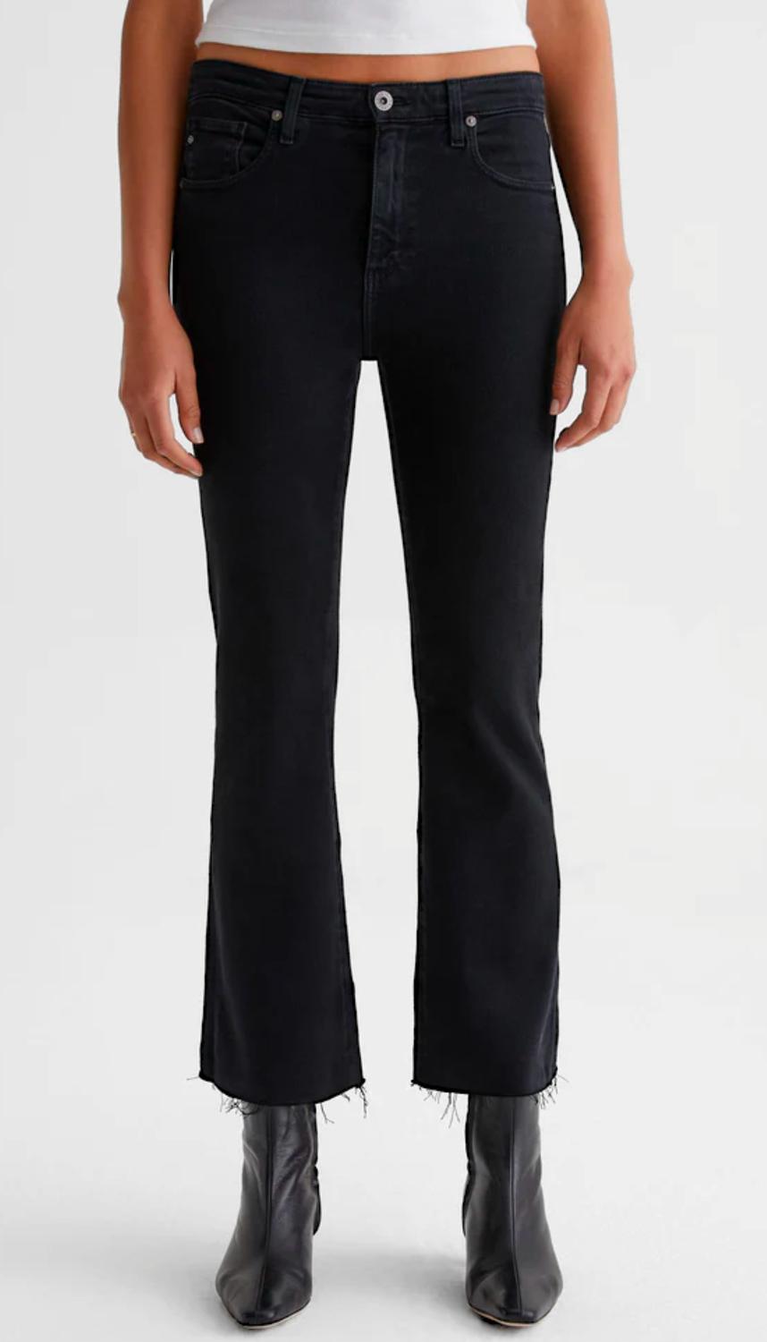 AG Jeans Farrah Boot Crop Jeans in sulfur black - women's jeans