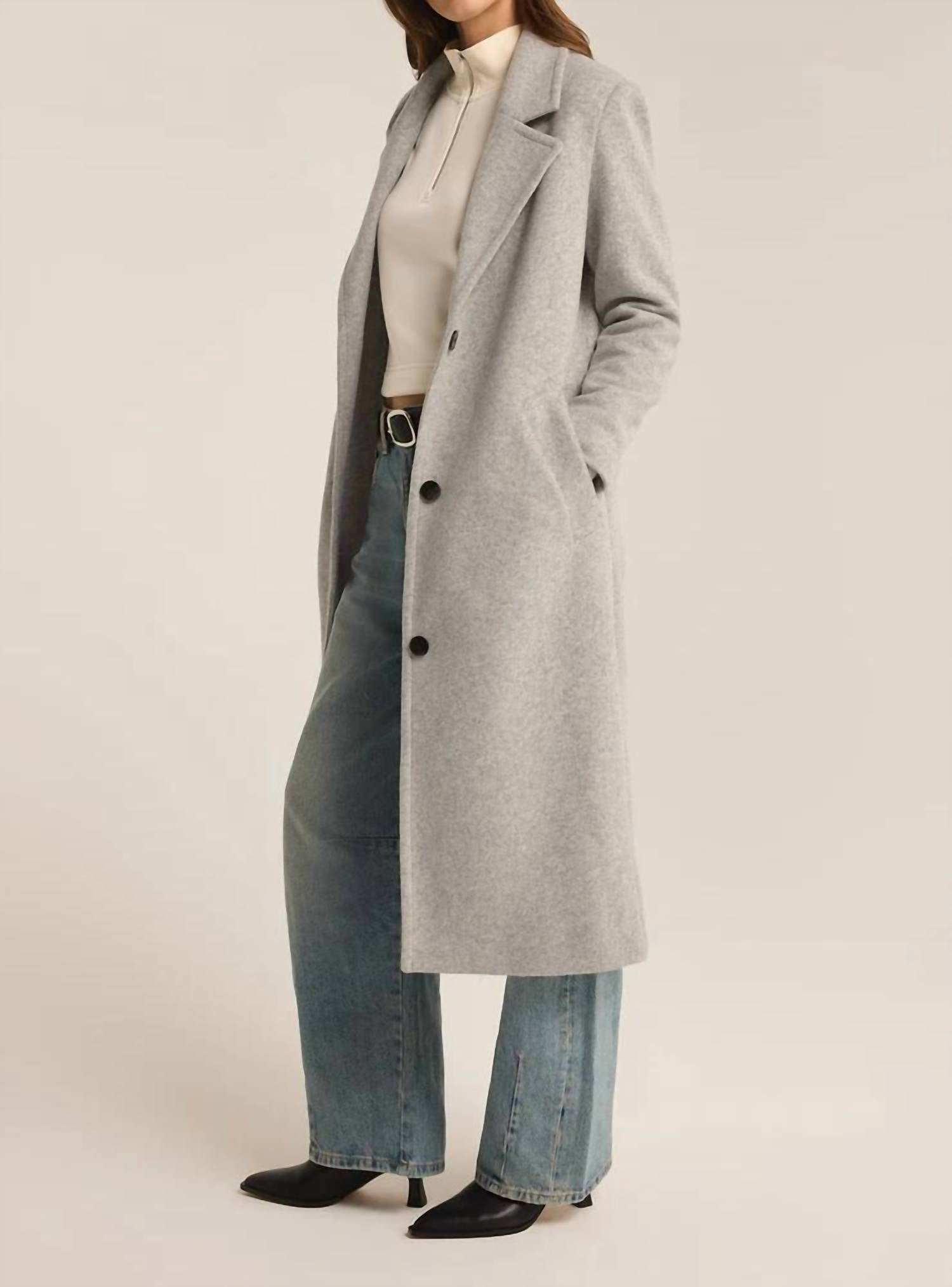 Z Supply Fountain Avenue Coat in heather grey - women's jacket - alternate view