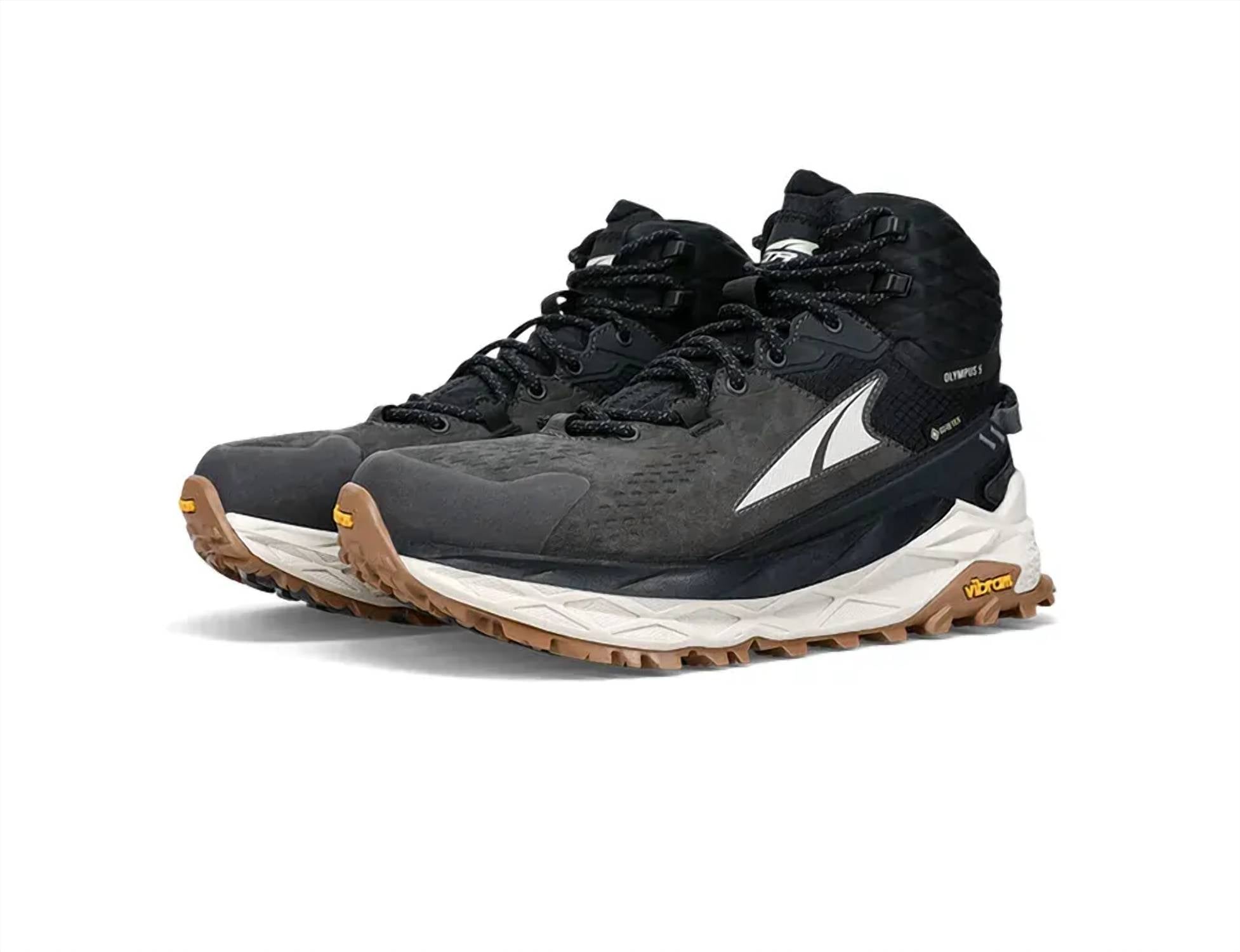 ALTRA Women's Olympus 5 Hike Mid Gtx Shoe in black gray - women's shoe