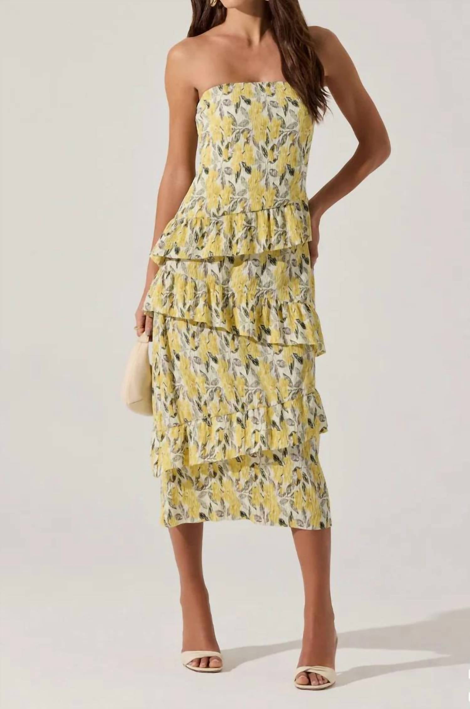 Astr - Lemon Floral Dress