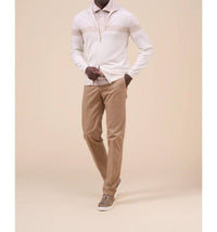 Fedeli Milos Cashmere Linen Full-zip Sweater in silver stripe - men's sweater - detail view