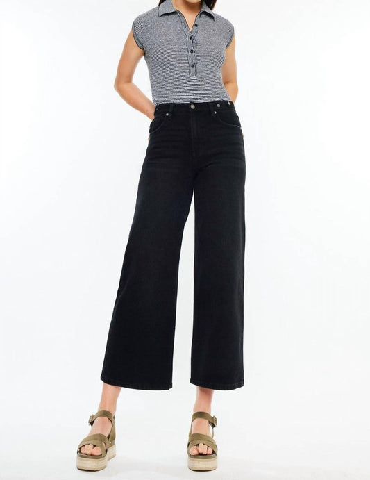 Kancan - Rylie Ultra High Rise Cropped Wide Leg Denim Jeans