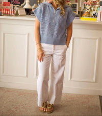 KanCan High Rise Cropped Wide Leg Jeans in white - women's jeans - alternate view