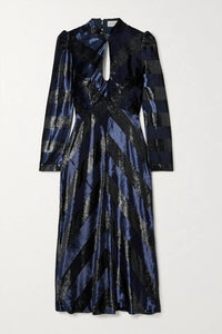 Rebecca Vallance - Maison Cutout Metallic Velvet Midi Dress