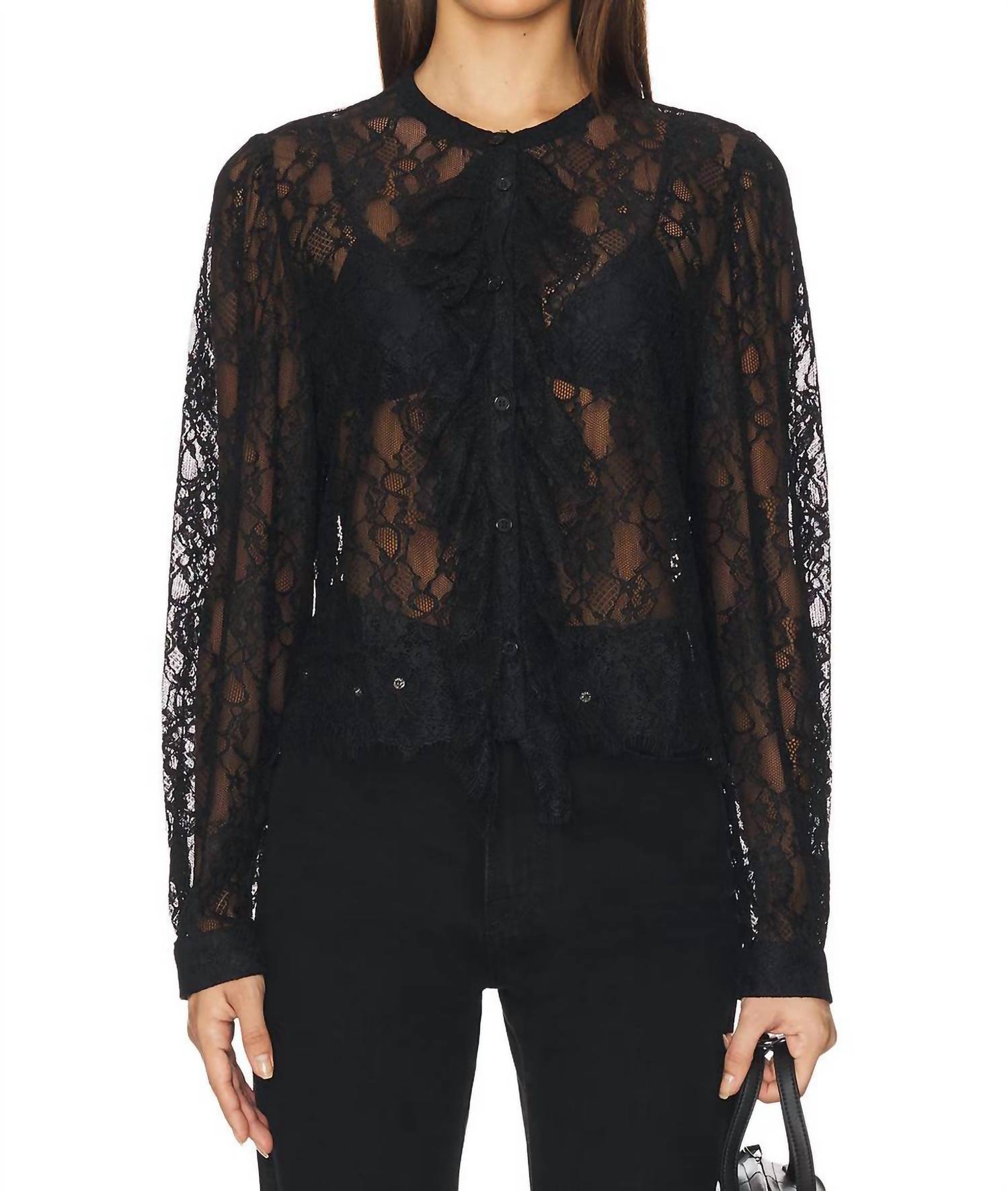 Steve Madden - Piper Lace Ruffle Blouse