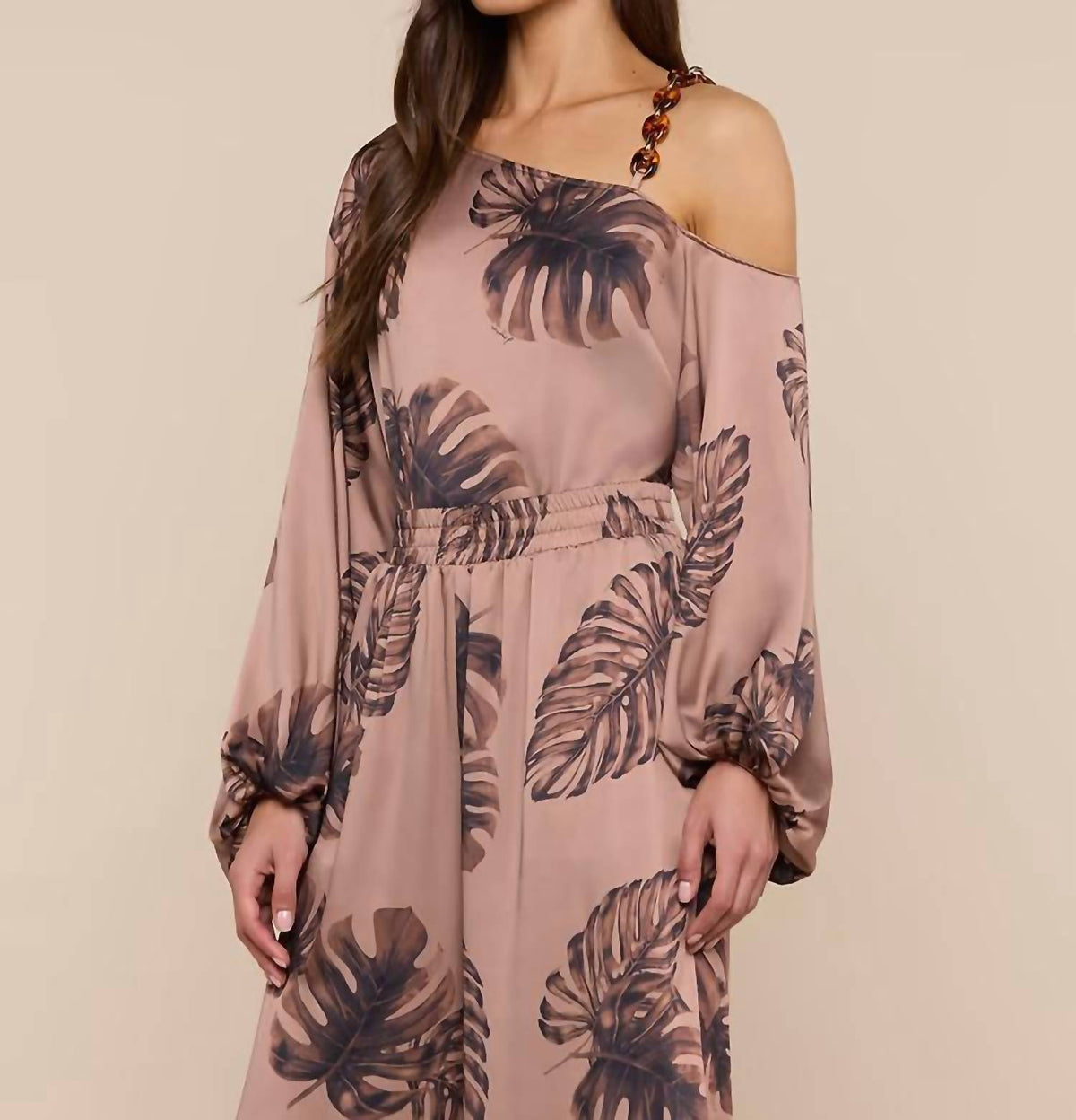 L'Agence - Asami Chain One-shoulder Blouse