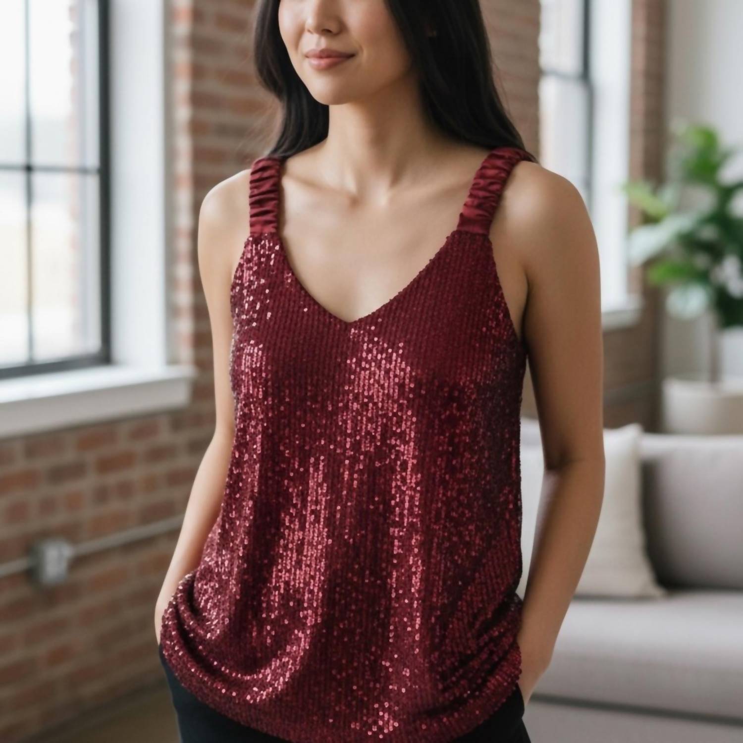 Vince Camuto - Sequin Sleeveless Top