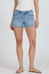 Dear John Denim - Gigi Mid-rise Raw Cut Hem Denim Shorts