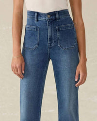 Faherty Women’s Stretch Terry Patch Pocket Pant in clermont - women's jeans - detail view