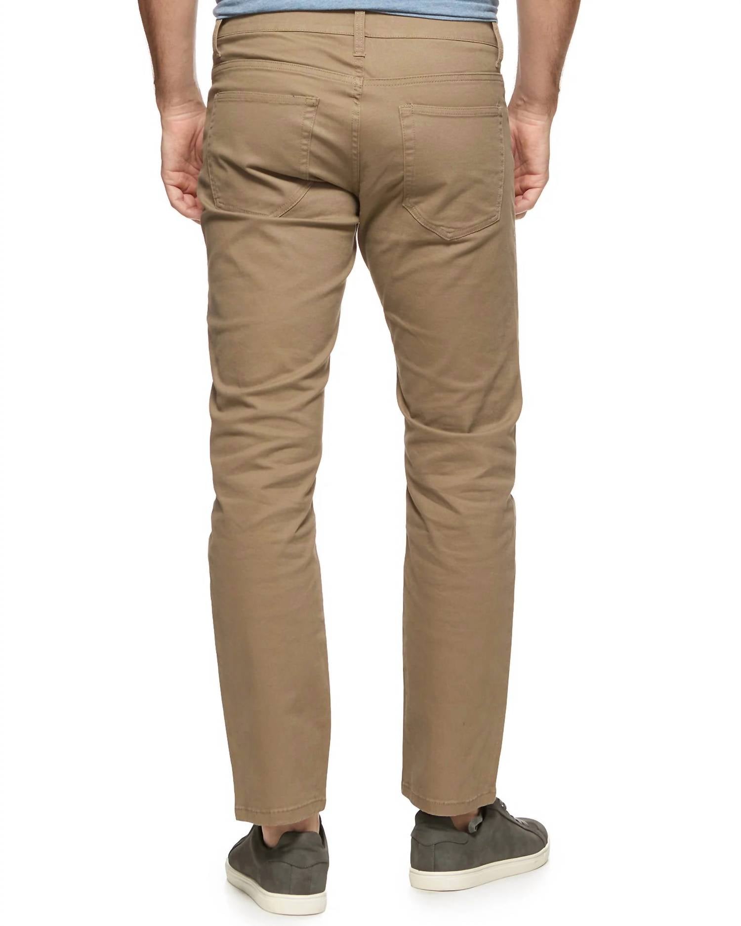 Flags & Anthem Mason Straight Chino Pant in bamboo khaki - men's pants - detail view