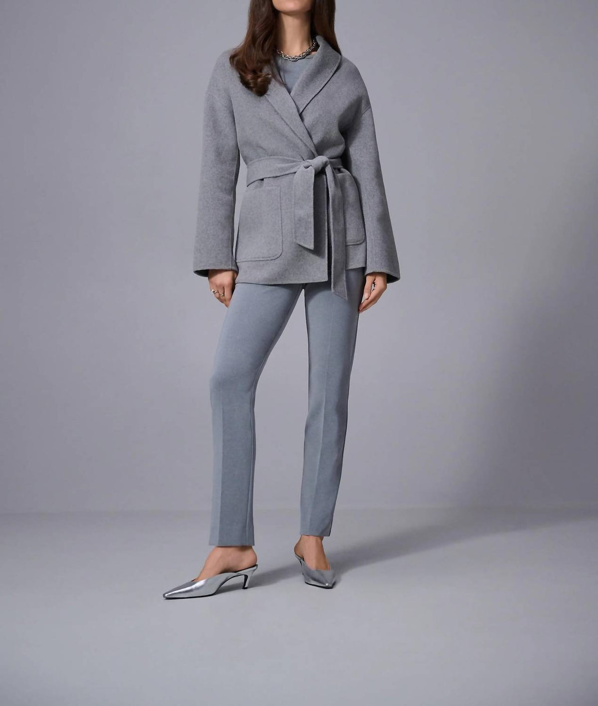Joseph Ribkoff - Melange Slit Back Straight Ankle Pants