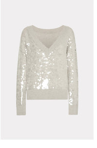Milly - Ilaria Sequin Vneck Sweater Top