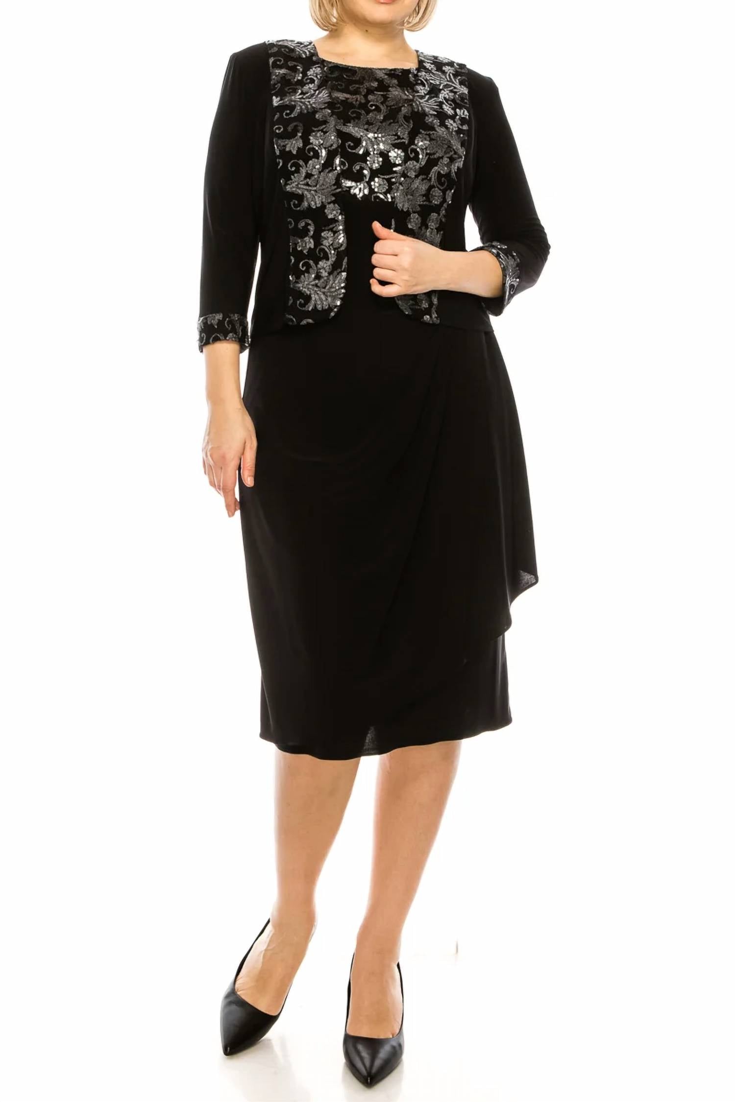 Le Bos - 3/4 Sleeve 2 Piece Jacket Dress
