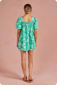 Strut & Bolt - Botanical Garden Ric-rac Puff Sleeve Mini Dress