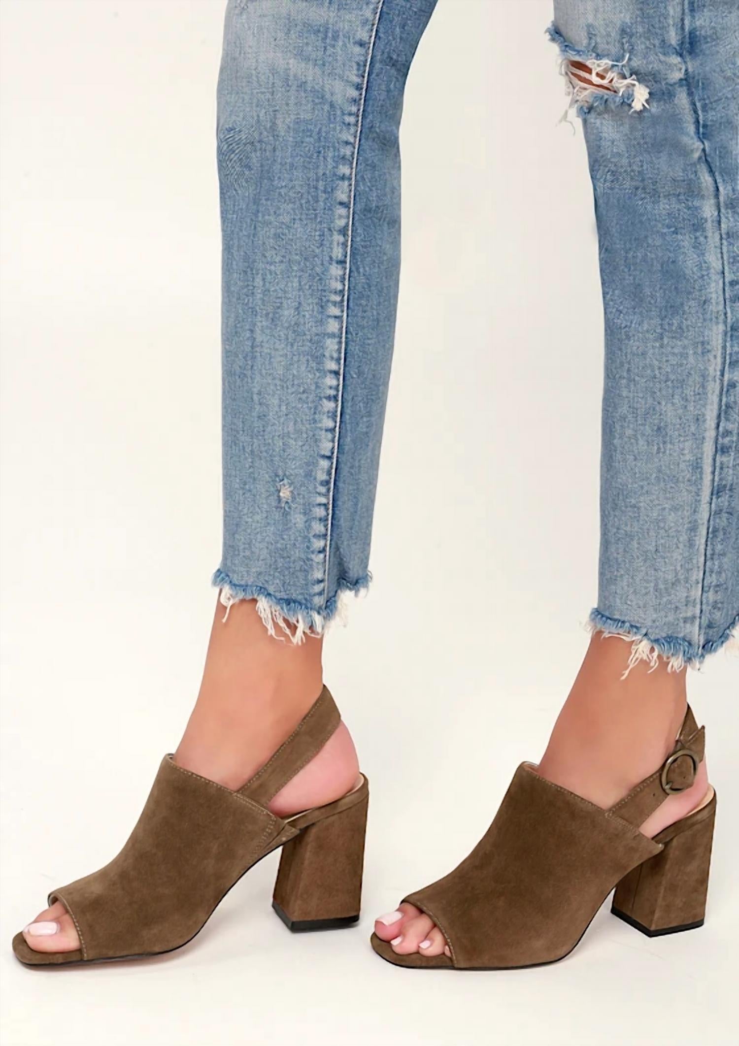 Sole Society Women's Juniah Slingback Peep-toe Mules in tobacco - women's shoe - view 4