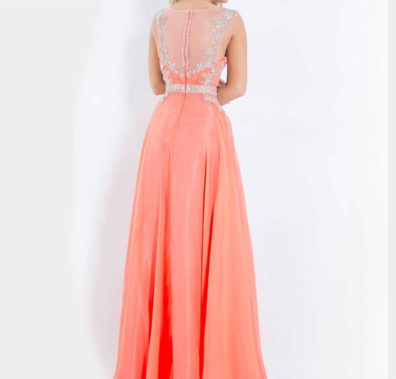Rachel Allan - Beaded Chiffon Prom Gown