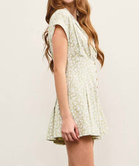 Mustard Seed - Women's V Neck Shawl Collar Pleated Romper