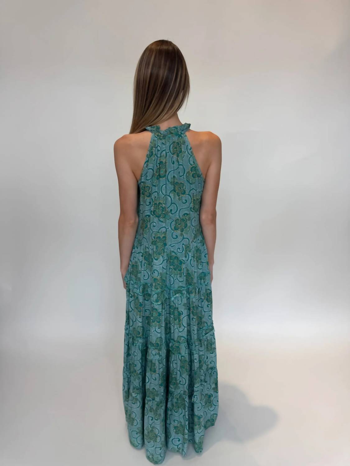 Romi The Brand Batik Celeste Long Dress in green - women's dress - alternate view