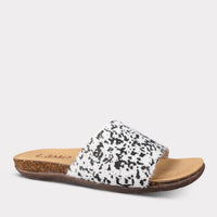 Lamo Women's Clea Slide Sandal in black white - women's sandal - detail view