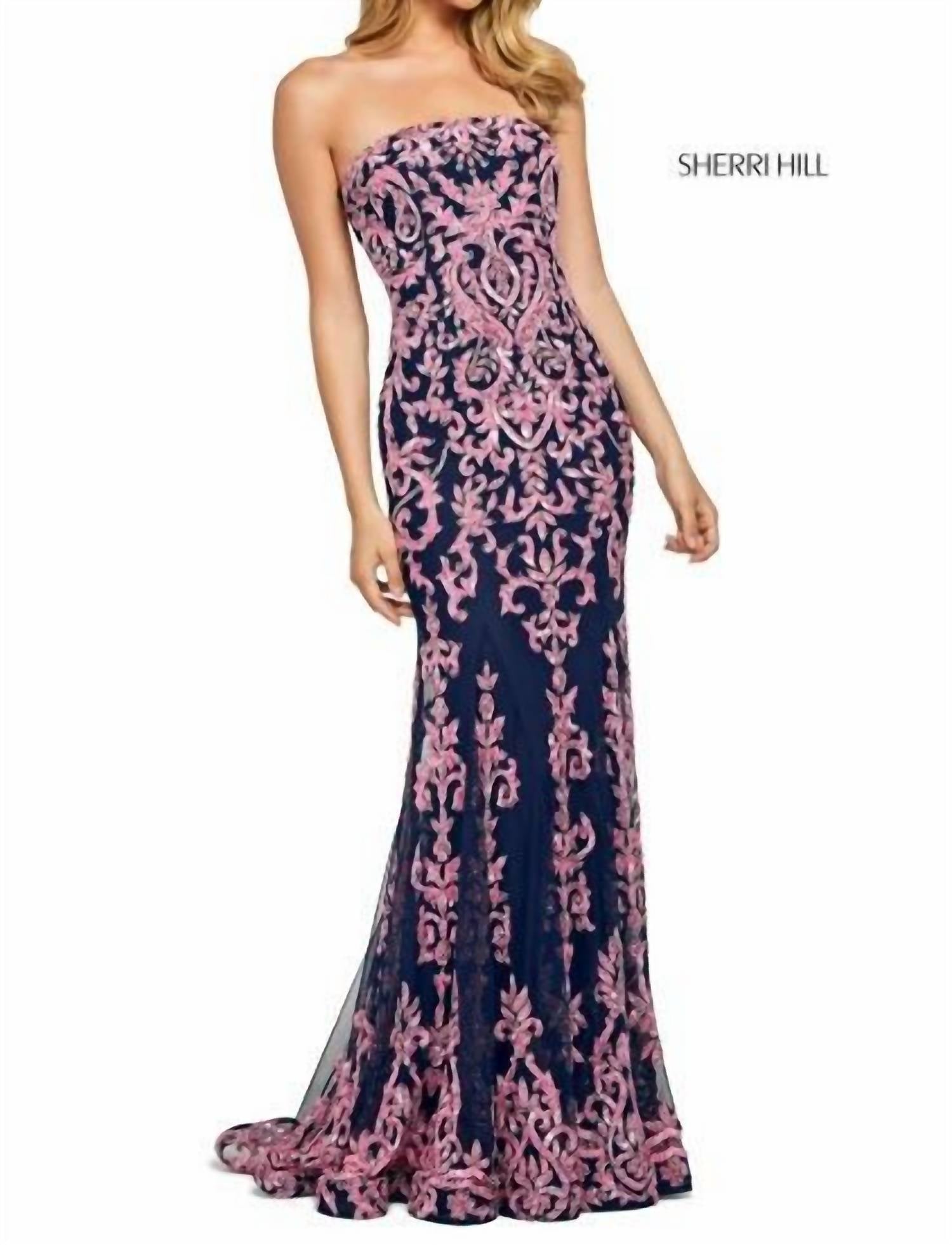 Sherri Hill - Lace Up Back Beaded Gown