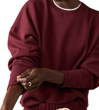 Sold Out NYC Everyday Long Sleeve Sweatshirt in wine - women's top - detail view