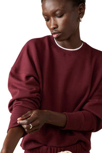 Sold Out NYC Everyday Long Sleeve Sweatshirt in wine - women's top - alternate view