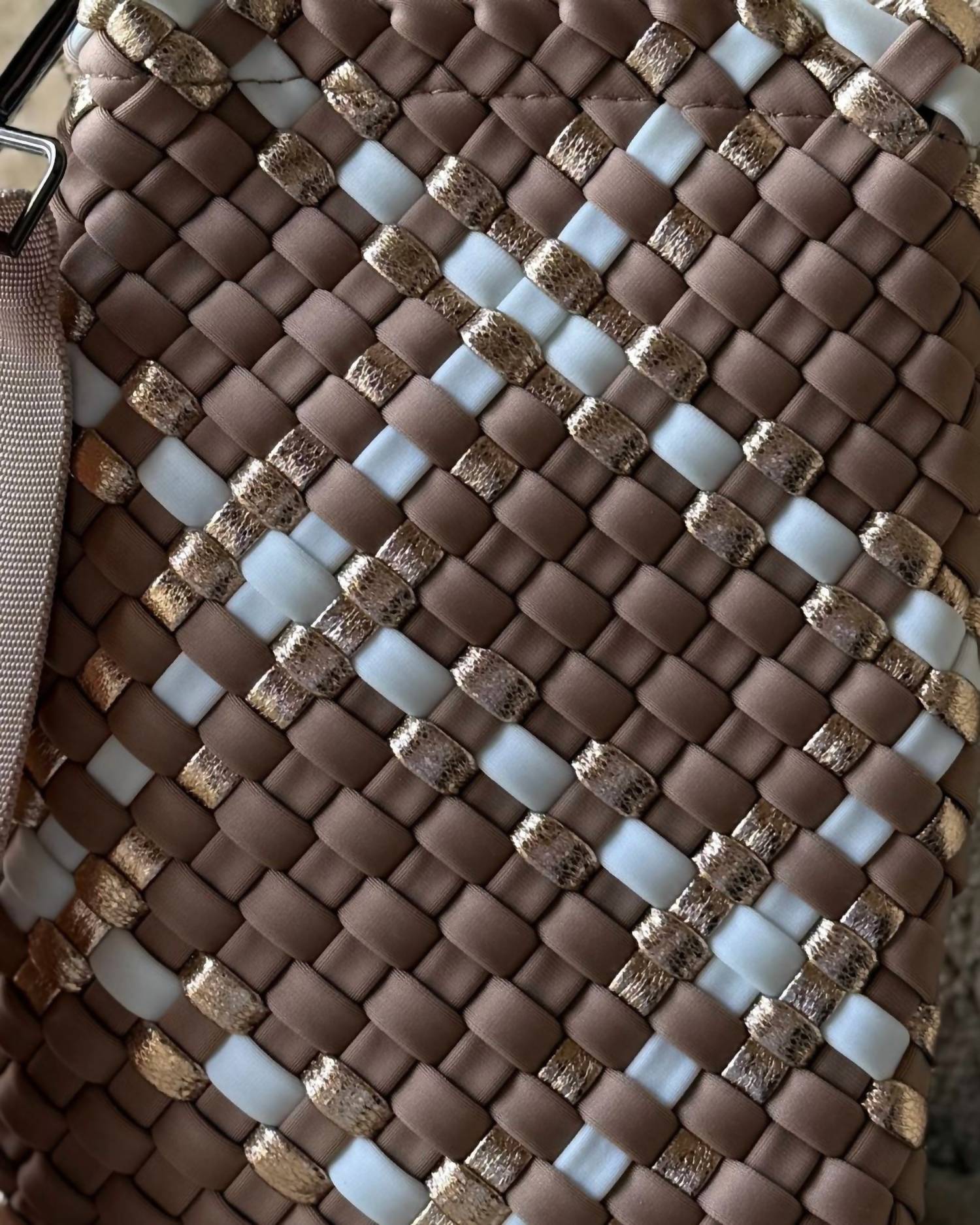 HAUTE SHORE Women's Shay Woven Phone Bag in latte - women's bag - alternate view
