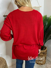 Blu Pepper - Lightweight V Neck Sweater - Plus