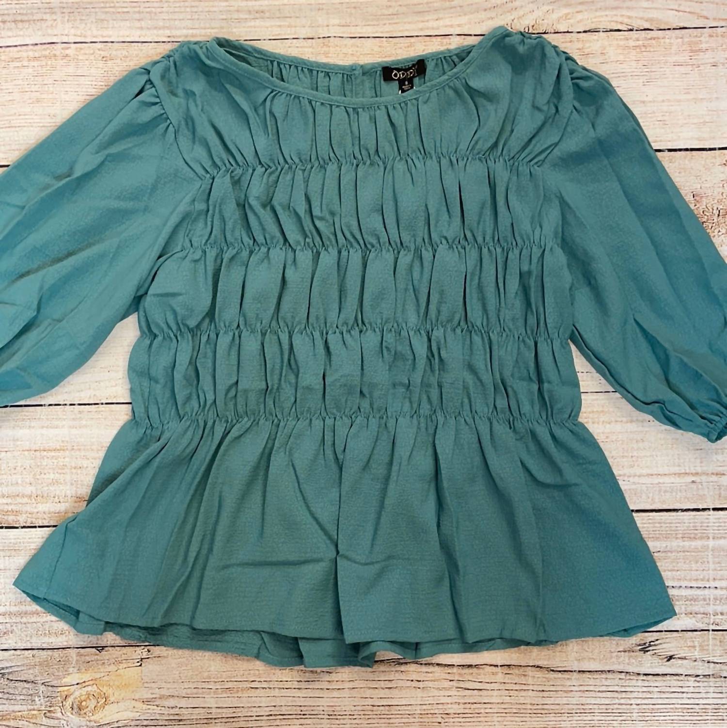 Oddi - Women's Round Neck Solid Woven Tiered Top