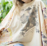 Blue Velvet - Women's Rowena Graphic Poncho Tee