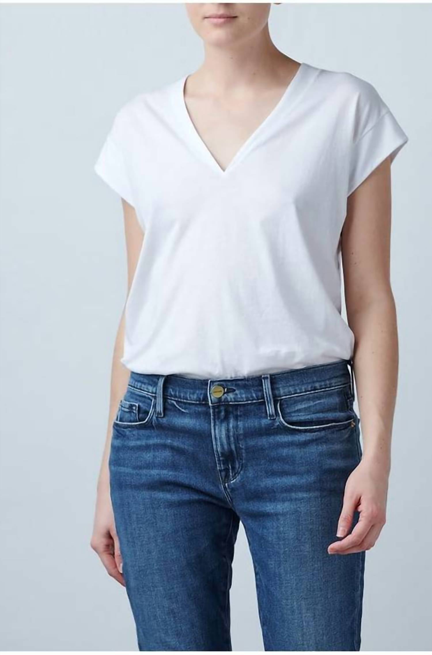 Frame - Le Mid Rise V Neck Tee