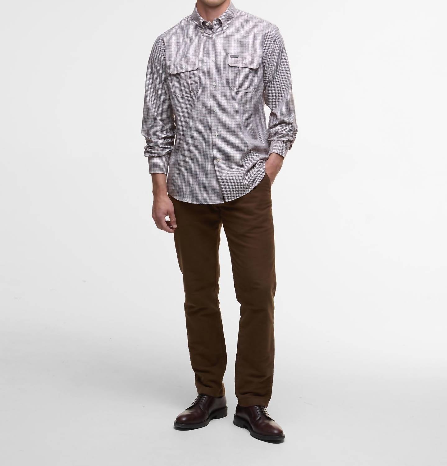 Barbour Fenn Gingham Shirt in fired brick - men's shirt - view 4