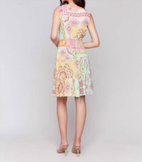 CHARLIE B Sleeveless V Neck Mini Dress in carousel - women's dress - detail view