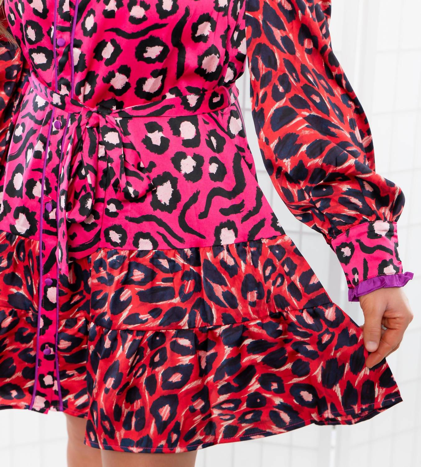 Fate - Mixed Animal Print Button Down Dress