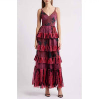 Hutch - Freya Sleeveless Mesh Tiered Maxi Gown