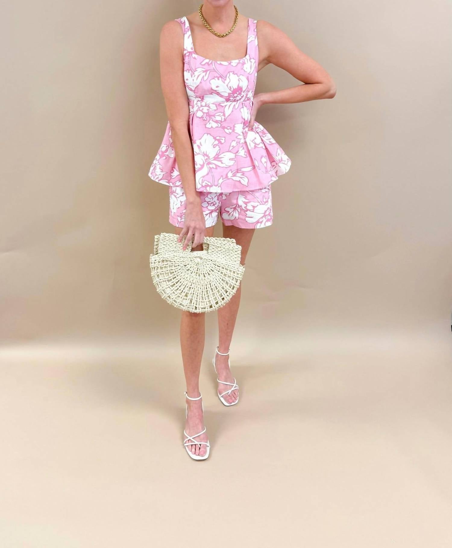 Tcec - Sand Sleeveless And Shorts Set