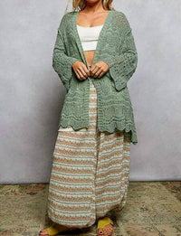 Pol - Long Sleeve Crochet Sweater Cardigan