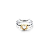 Pandora - Women's Radiant Two-tone Sliding Heart Ring
