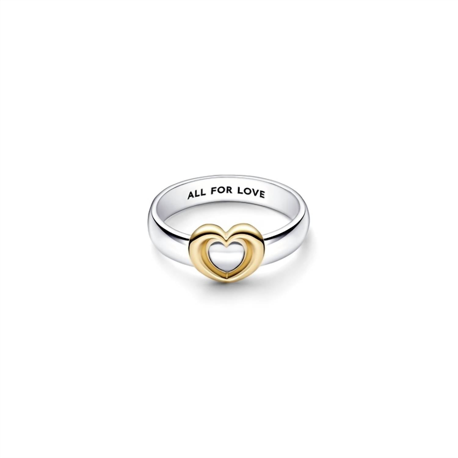 Pandora - Women's Radiant Two-tone Sliding Heart Ring