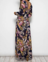 She + Sky - Long Sleeve Floral Maxi Dress