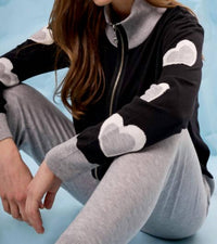 French Kyss - Heart Zip Up Sweater