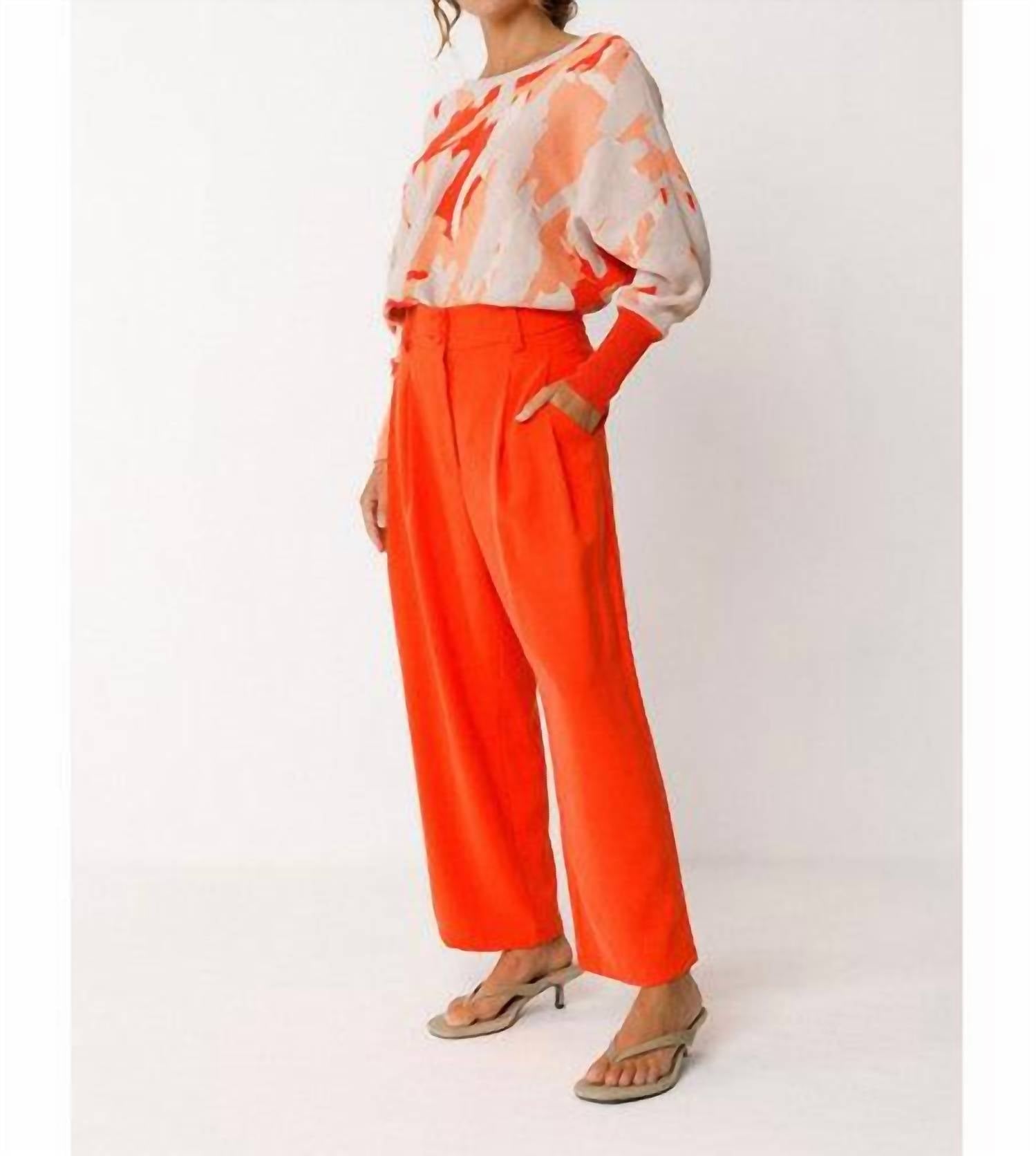 SKFK Ribbed Knit Sweater in orange multi - women's sweater - view 4