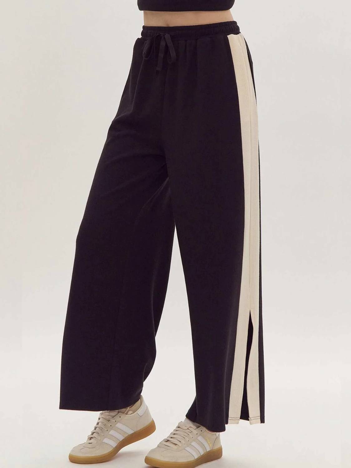 Entro - Ribbed Wide-leg Pants