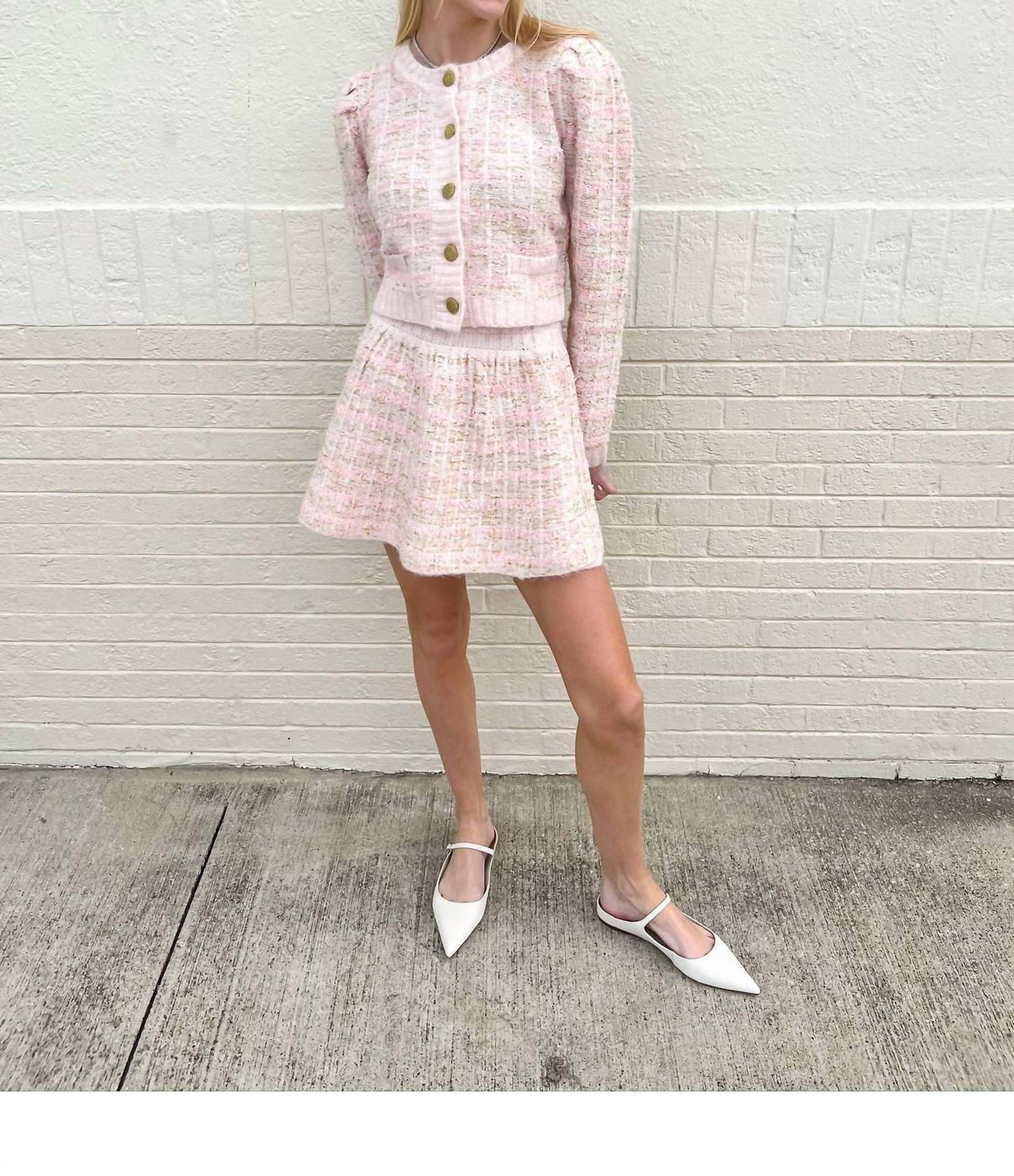 Moon River - Tweed Button Up Knit Sweater