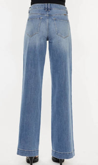 Kancan - High Rise Trouser Wide Leg Jeans
