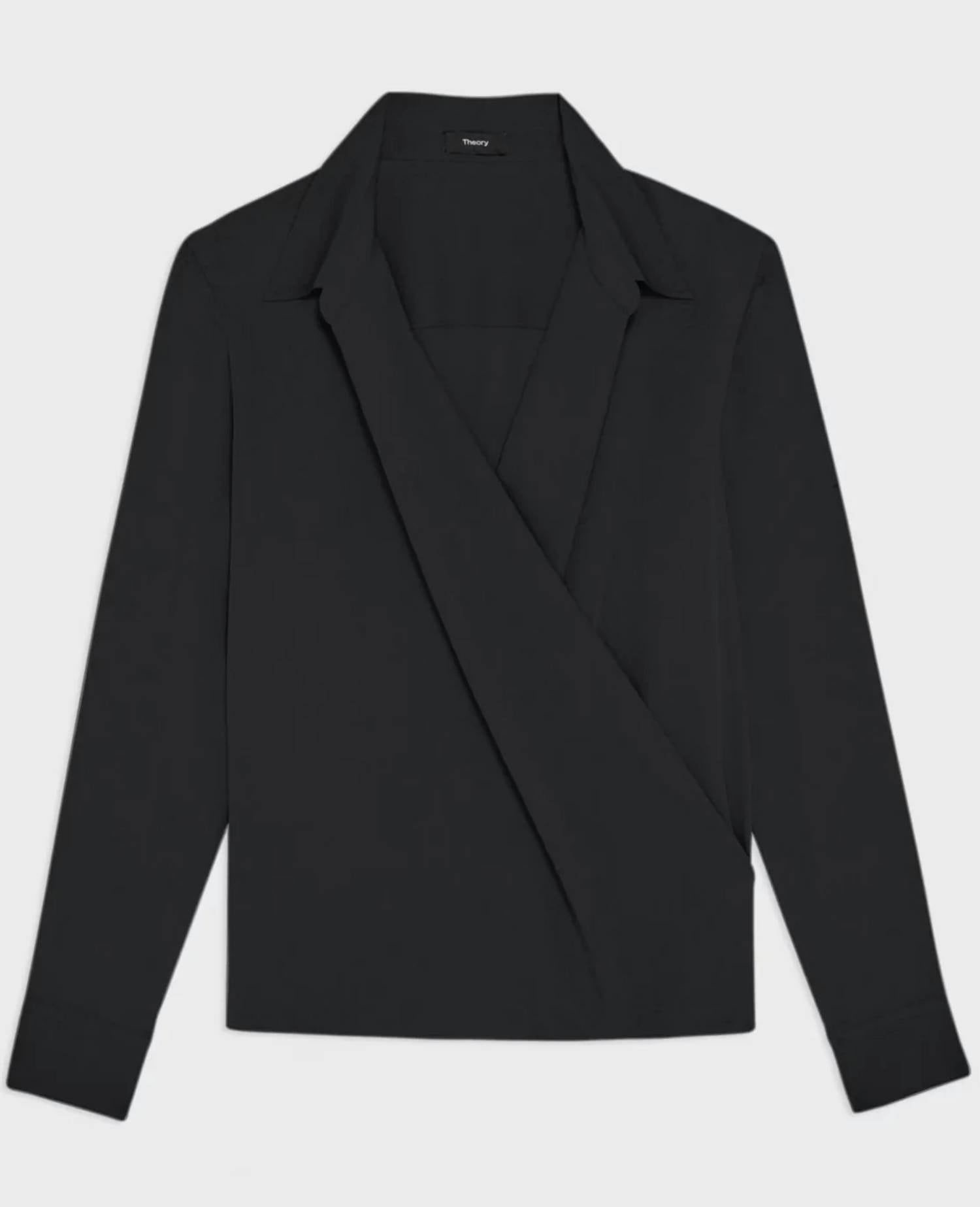 Theory - Long Sleeve Wrap Blouse
