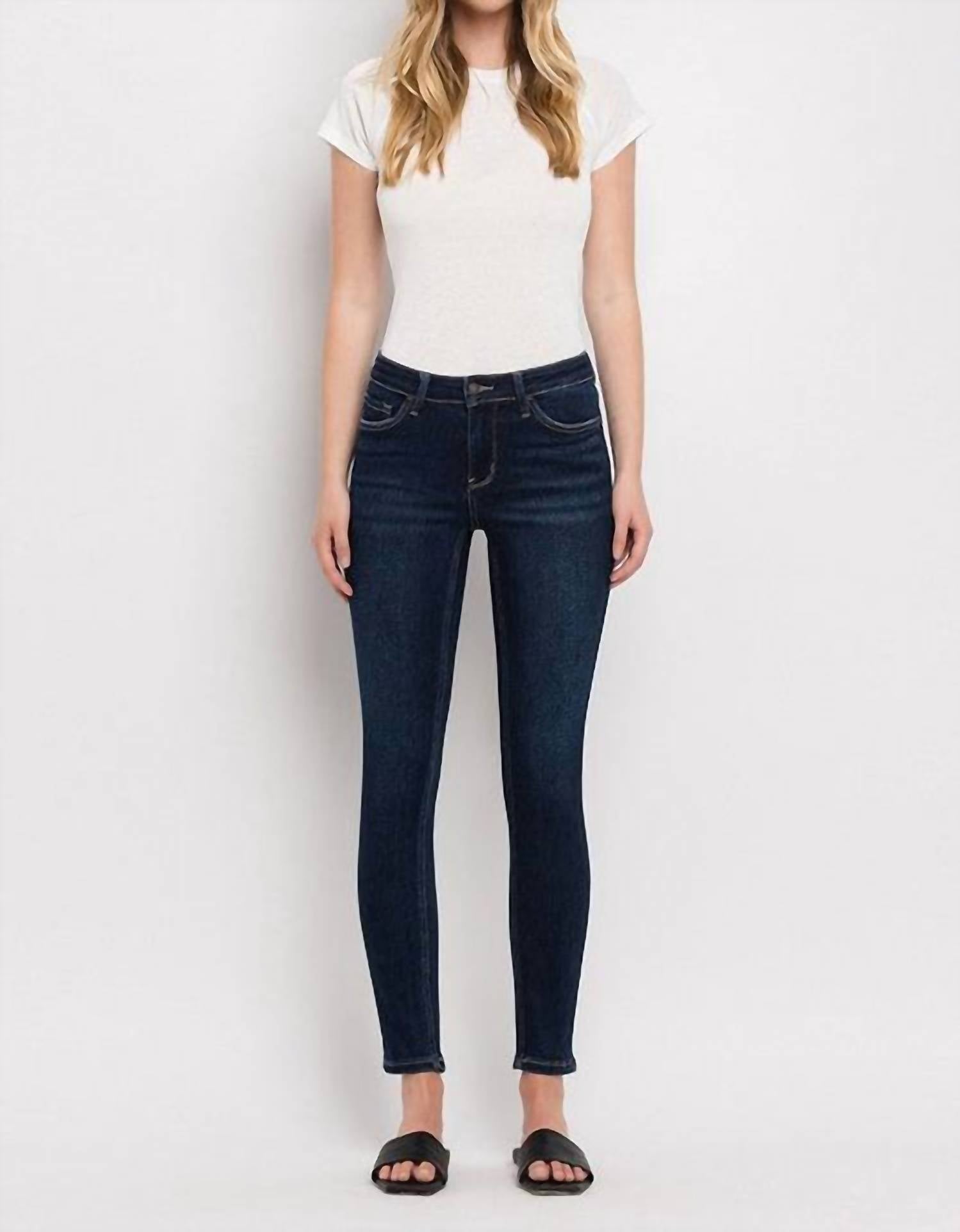 VERVET BY FLYING MONKEY Harper Ankle Skinny Jeans in bullish - women's jeans - detail view
