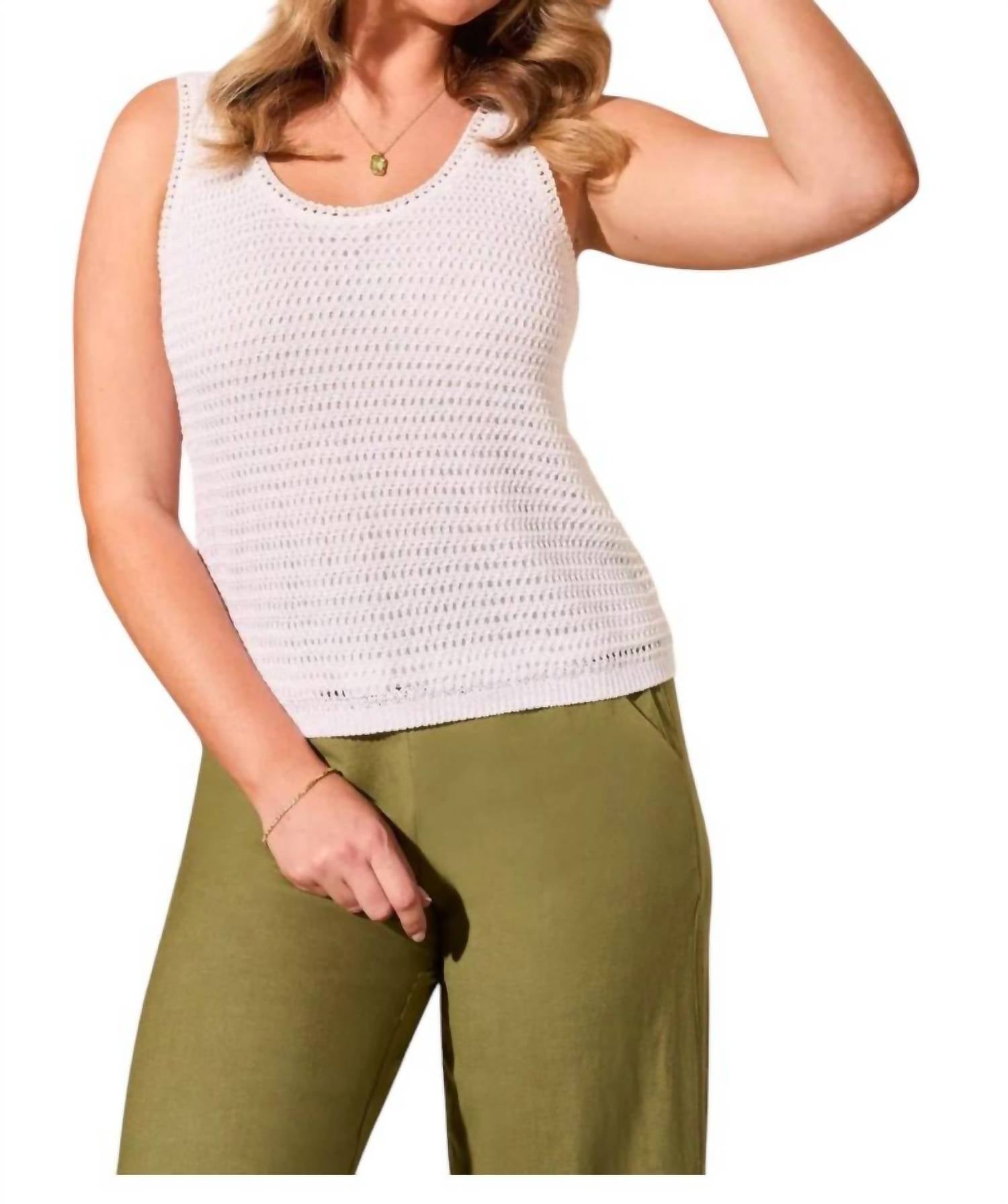 Tribal - Crochet Scoop Neck Tank Top