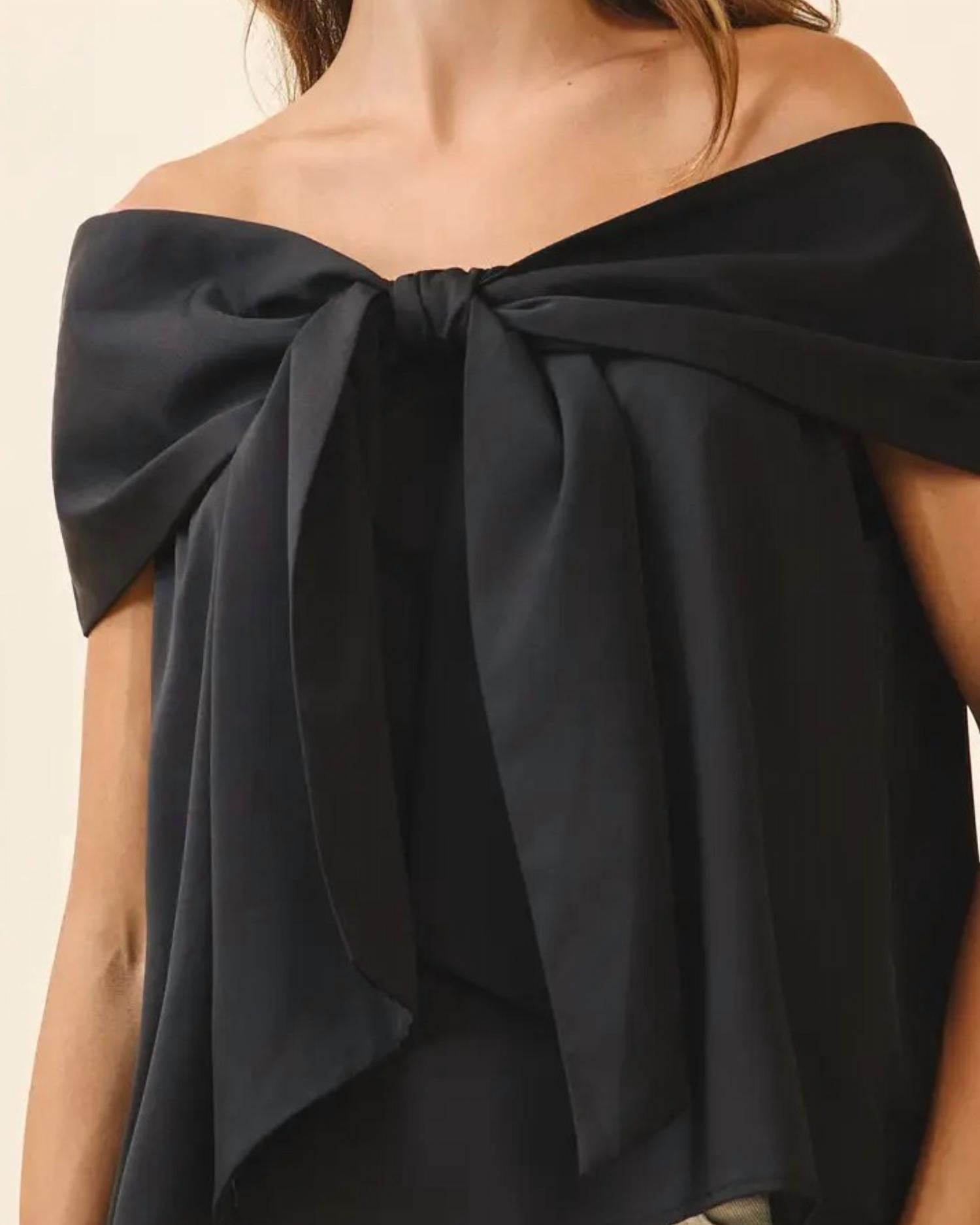 Tcec - Bow Accented Off The Shoulder Top